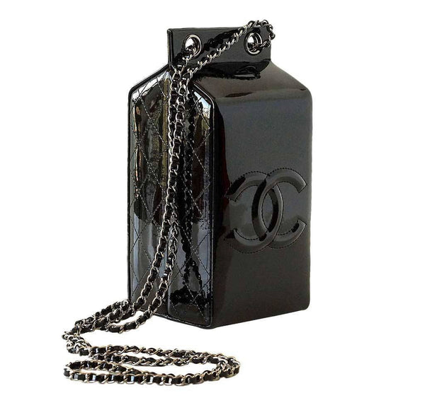 Chanel Bag Milk Carton Black New Side