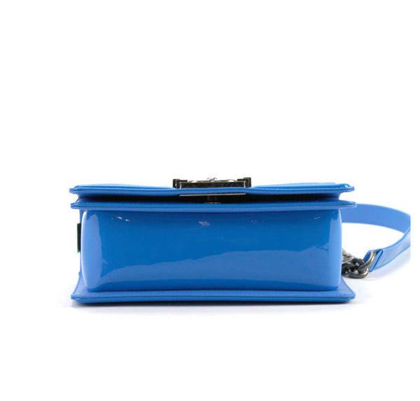 Chanel Boy Bag Electric Blue Used Bottom