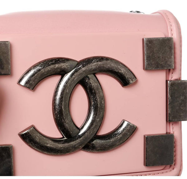 Chanel Brick Boy Bag Crossbody Pink Used Detail