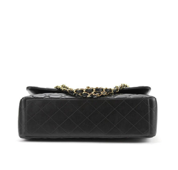 Chanel Maxi Shoulder Bag Black Used Bottom