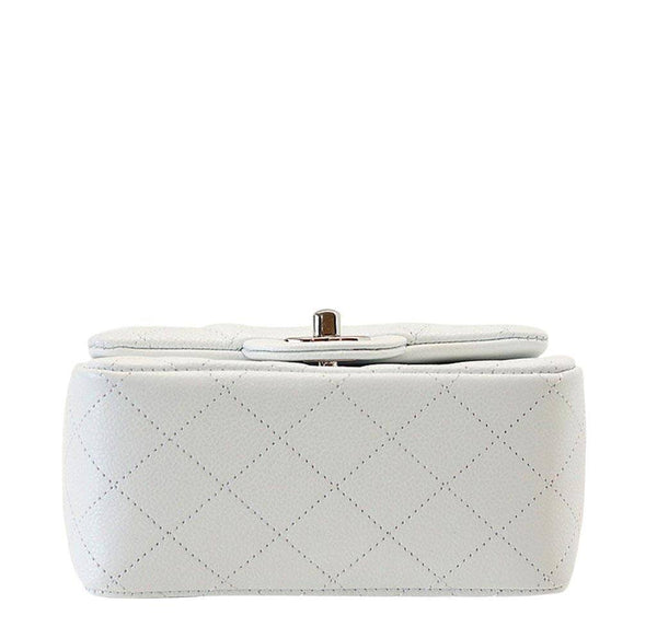 Chanel Mini Square Flap Bag White New Bottom