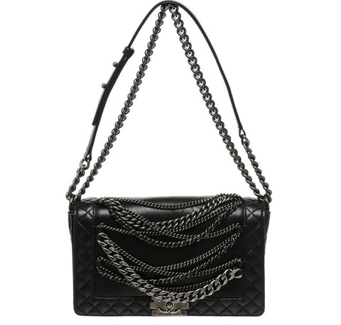 Chanel Enchained Boy Bag Black 