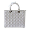 Christian Dior Lady Dior Bag Pearl Grey New Back