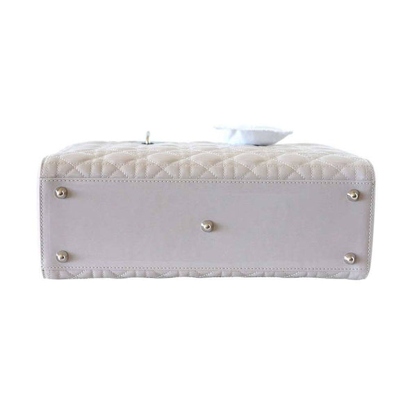 Christian Dior Lady Dior Bag Pearl Grey New Bottom