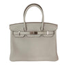 Hermes Birkin 30 Gris Perle Togo Palladium pristine front