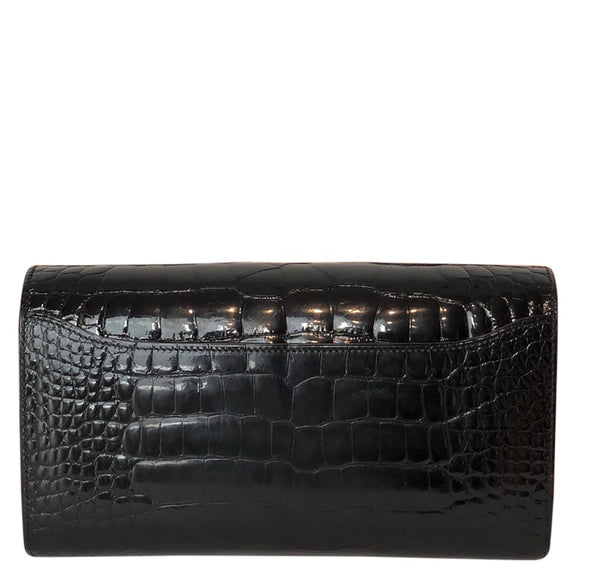 Hermes Constance Long Wallet Alligator Noir Clutch excellent back