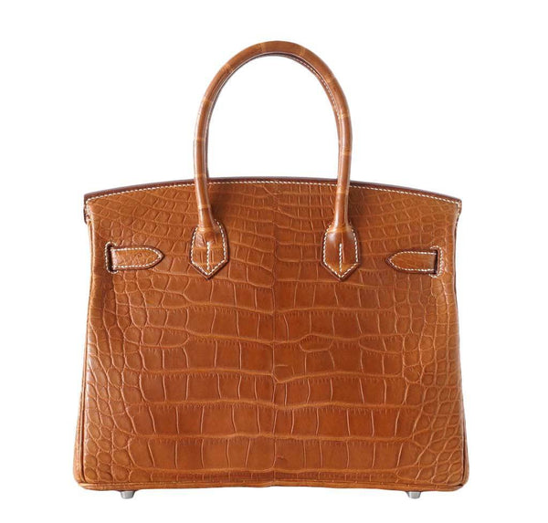 Hermes Birkin 30 Alligator Fauve Barenia New Back