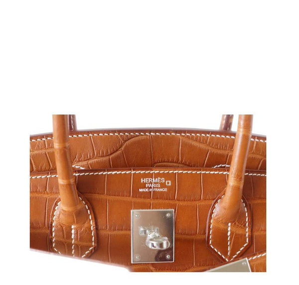 Hermes Birkin 30 Alligator Fauve Barenia New Embossing