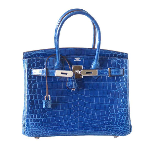 Hermes Birkin 30 Crocodile Mykonos New Front Open