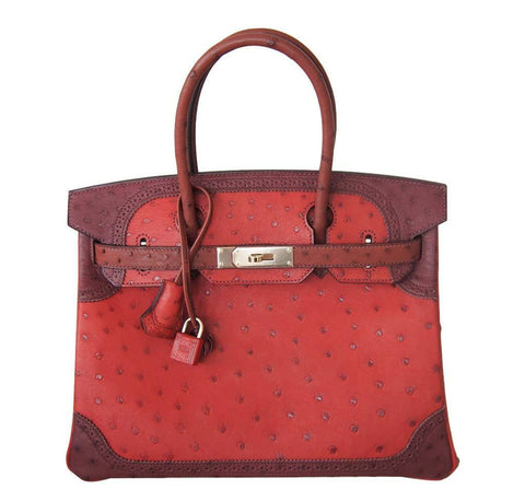 Hermes Birkin 30 Ghillies Bag Red 