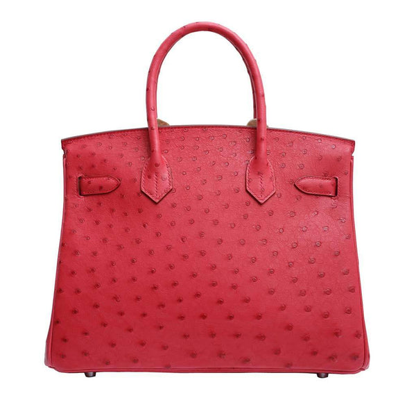 Hermes Birkin 30 Ostrich Red New Back