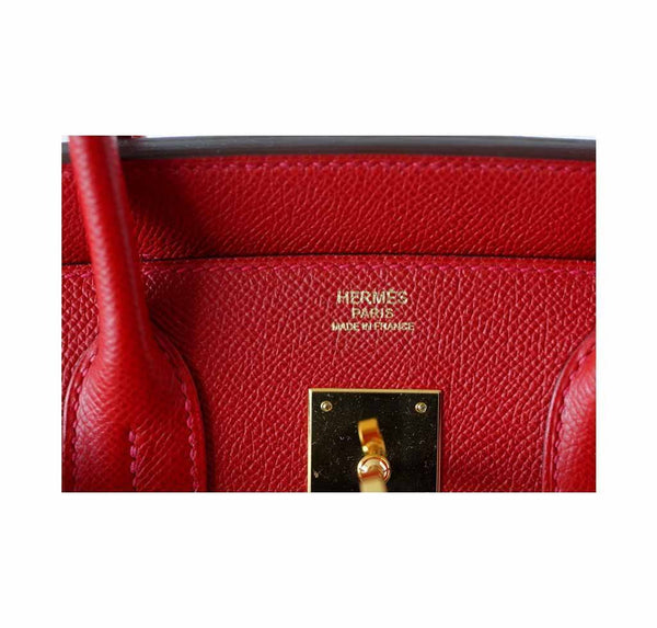 Hermes Birkin 30 Rouge Casaque Used Embossing