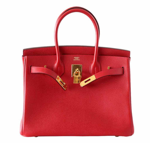 Hermes Birkin 30 Rouge Casaque Used Front Open