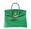 Hermes Birkin 35 Alligator Cactus New Front Open