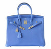 Hermes Birkin 35 Bleu Paradis New Front Open