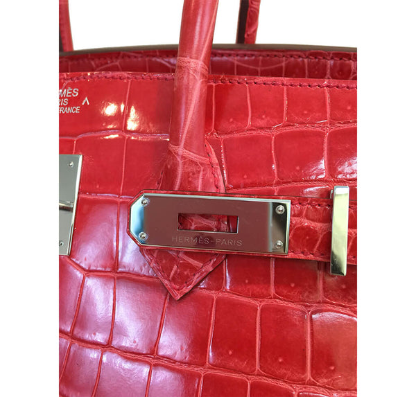 Hermes Birkin 35 Bougainvillea Used Engraving