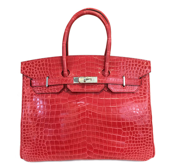 Hermes Birkin 35 Bougainvillea Crocodile Bag