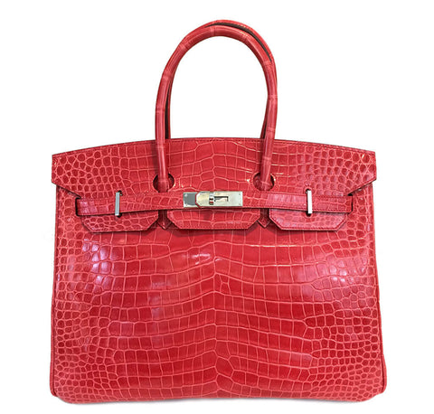 Hermes Birkin 35 Bougainvillea Crocodile Bag