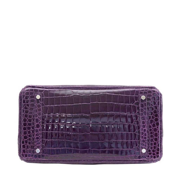 Hermes Birkin 35 Crocodile Amethyst New Bottom