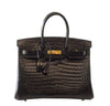 Hermes Birkin 35 Crocodile Bag Black 