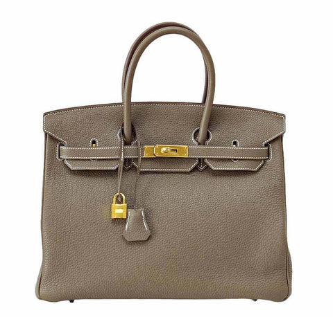 Hermes Birkin 35 Etoupe Togo Bag 