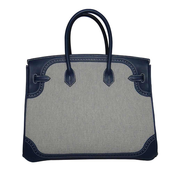 Hermes Birkin 35 Ghillies Blue de Prusee New Back