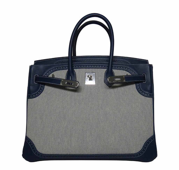 Hermes Birkin 35 Ghillies Blue de Prusee New Open