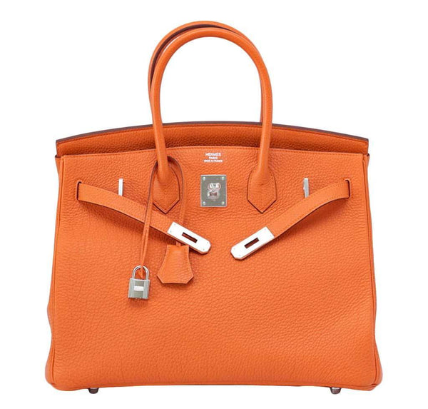 Hermes Birkin 35 H Orange New Front Open