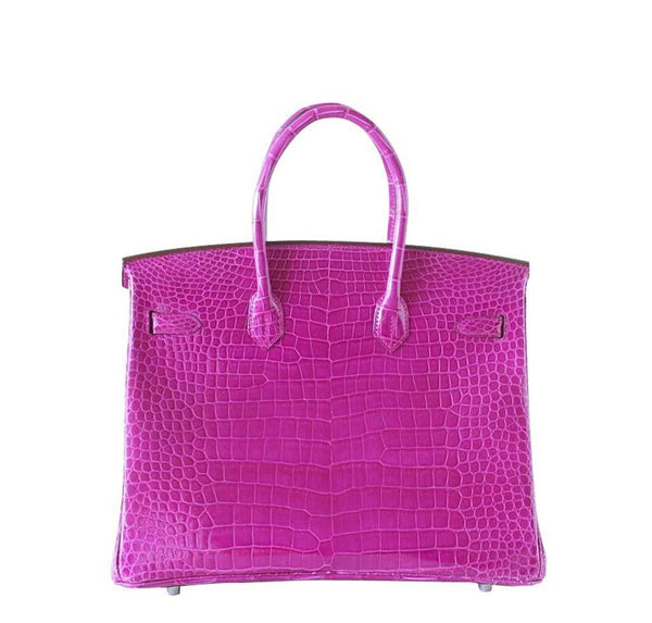 Hermes Birkin 35 Rose Crocodile New Back