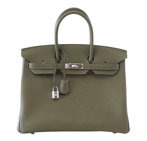 Hermes Birkin 35 Green Fjord Bag