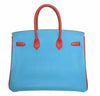 Hermes Birkin 35 special order blue red green preloved back grande