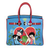 Hermes Birkin 35 special order blue red green preloved open