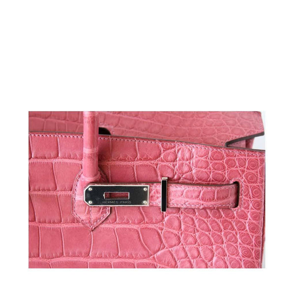 Hermes Birkin 40 Alligator Boise De Rose New Engraving