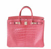 Hermes Birkin 40 Alligator Boise De Rose New Front Open