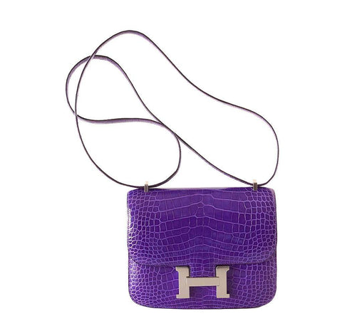 Hermes Constance 18 Alligator Violet Bag