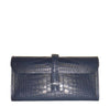 Hermes Jige Clutch Bag Blue Alligator