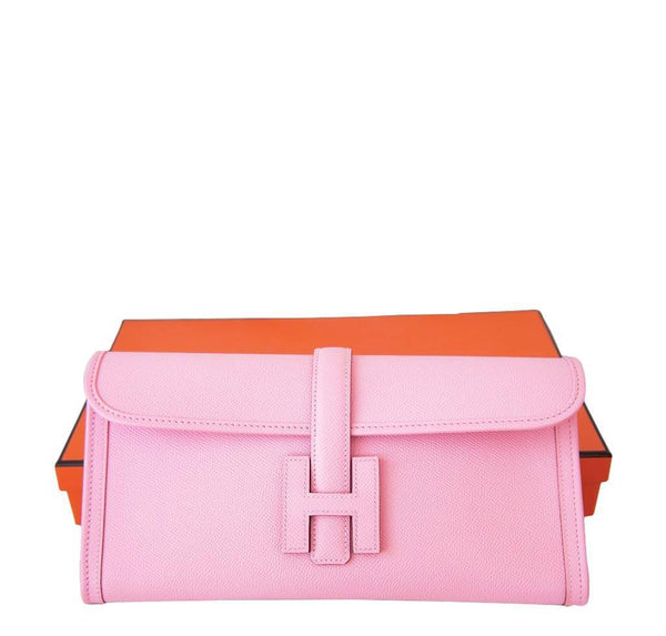 Hermes Jige elan 29 rose confetti pink clutch new set