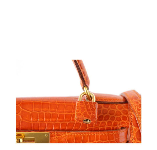 Hermes Kelly 32 Crocodile Used Detail