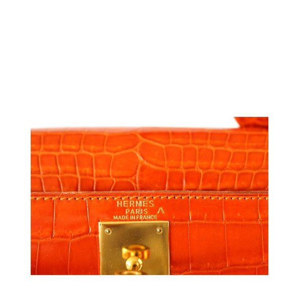 Hermes Kelly 32 Crocodile Used Embossing