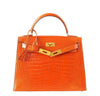 Hermes Kelly 32 Crocodile Used Open