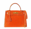 Hermes Kelly 32 Orange Crocodile Bag