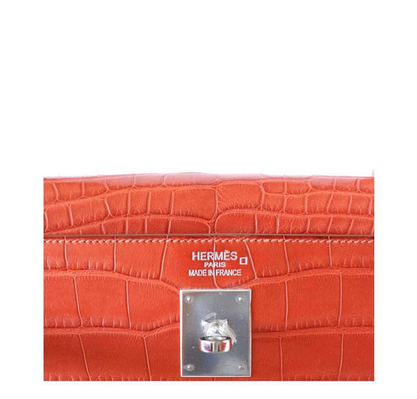 Hermes Kelly 35 Alligator Sanguine New Embossing