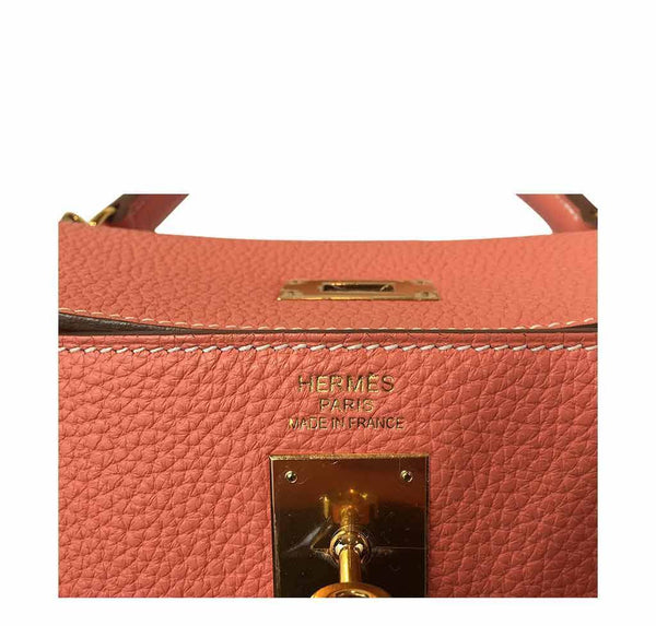 Hermes Kelly 35 Crevette Used Embossing