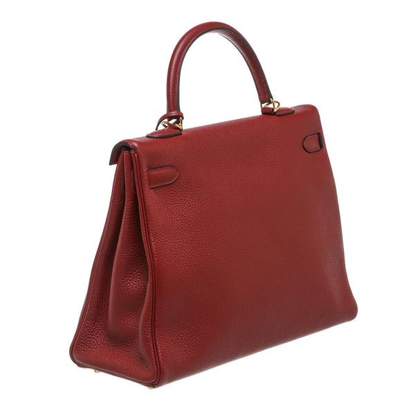 Hermes Kelly 35 Rouge H Used Back