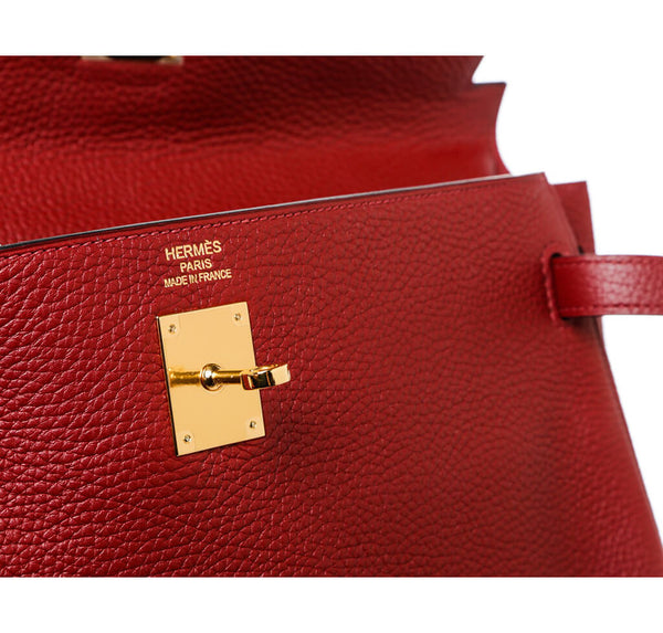 Hermes Kelly 35 Rouge H Used Engraving