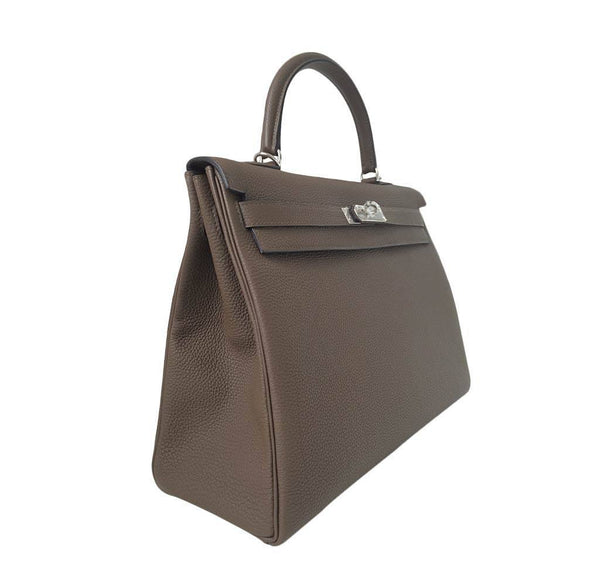 Hermes Kelly 35 Taupe New Side