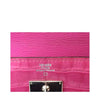 Hermes Kelly Long Wallet Clutch Fuschia Crocodile Used Embossing