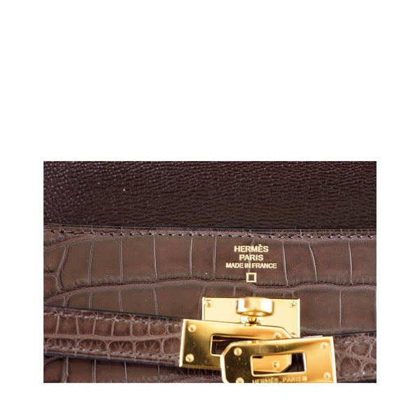 Hermes Kelly Long Wallet Havanne Used Stamp