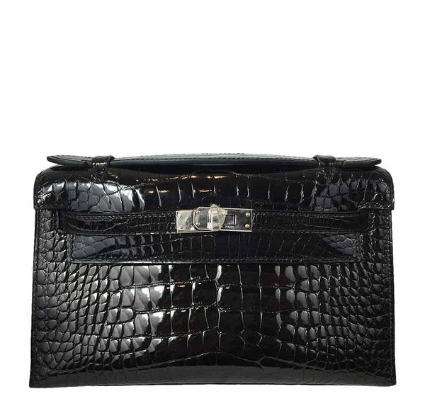 Hermes Kelly Mini Pochette Crocodile Bag 