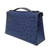 Hermes Kelly Mini Pochette Ostrich Blue Sapphire Used back side